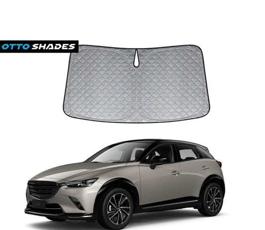 OTTO SHADES Premium WindScreen Sunshade for Mazda CX-3 CX3 2015-2025 Thick 6-Layers Foldable Front Window Sunshade UV Protection Heat Shield Cover