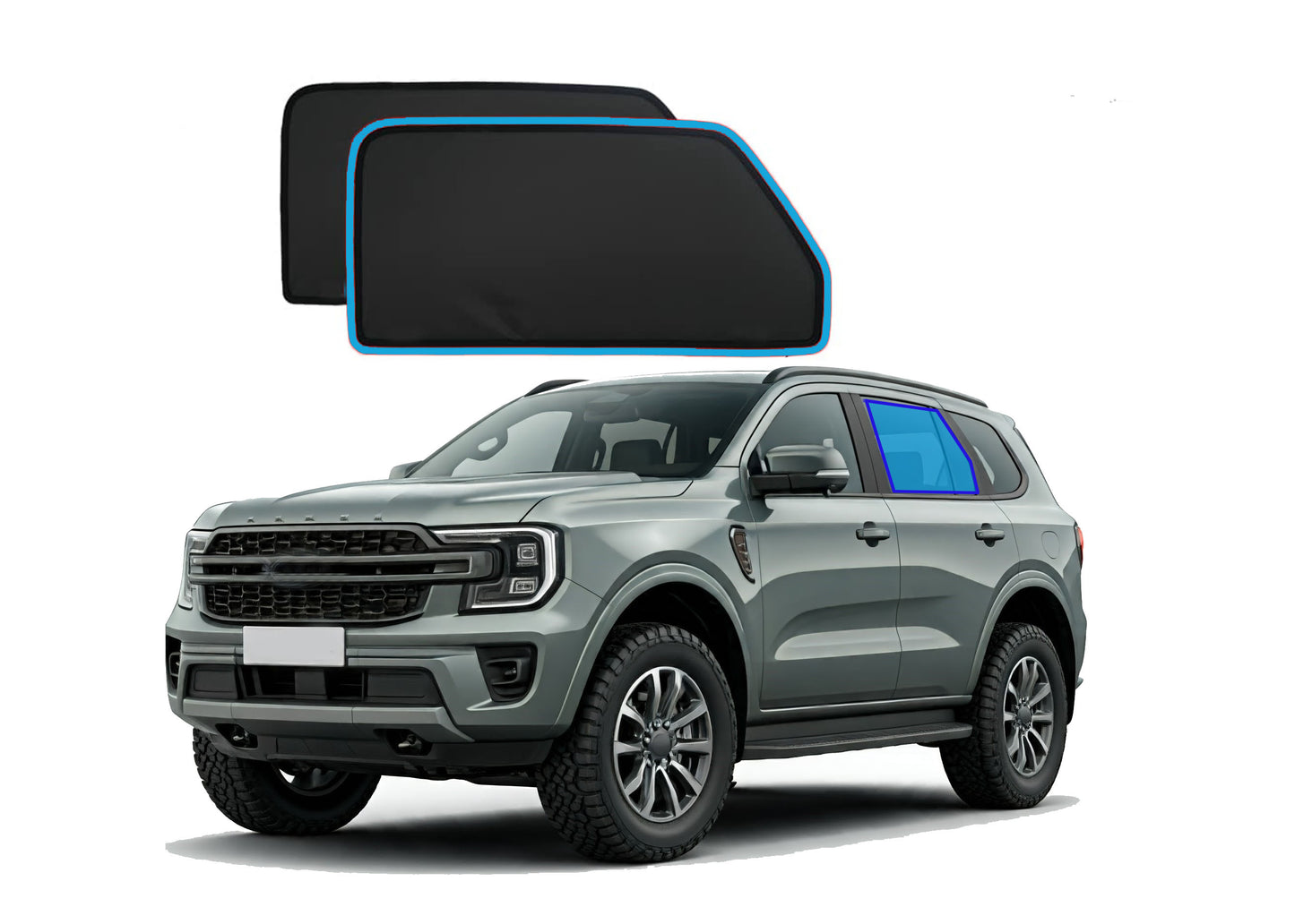 OTTO SHADES Custom Mesh Sunshade for Ford Everest 2022-2025, Rear Side Windows Sun Blind for Baby Protection, UV/Heat Reduction,Privacy Shield