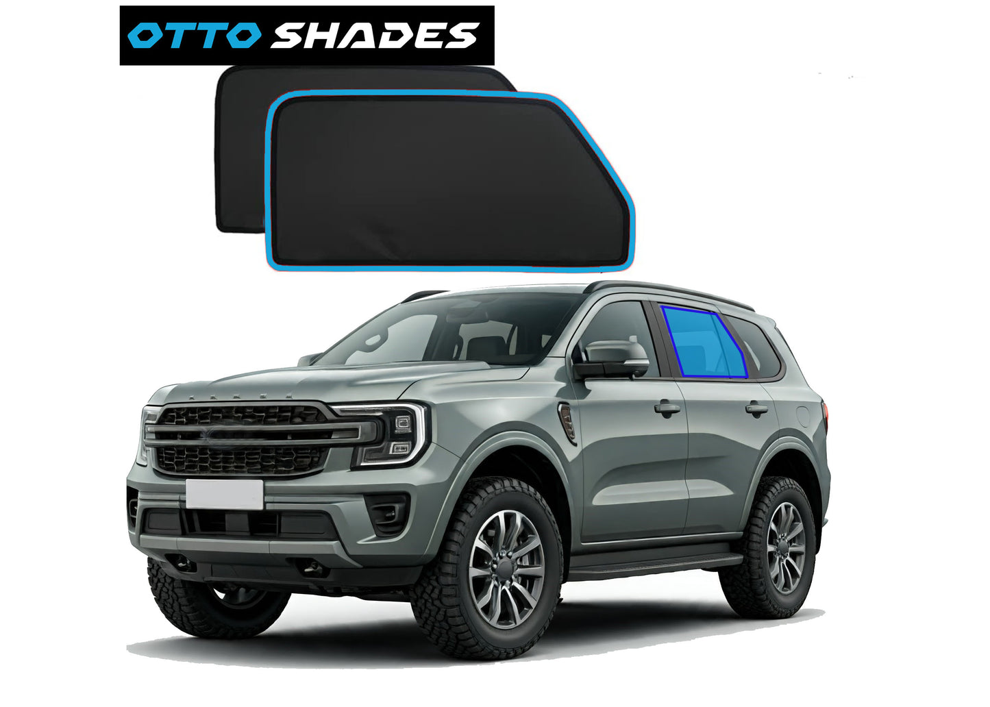 OTTO SHADES Custom Mesh Sunshade for Ford Everest 2022-2025, Rear Side Windows Sun Blind for Baby Protection, UV/Heat Reduction,Privacy Shield