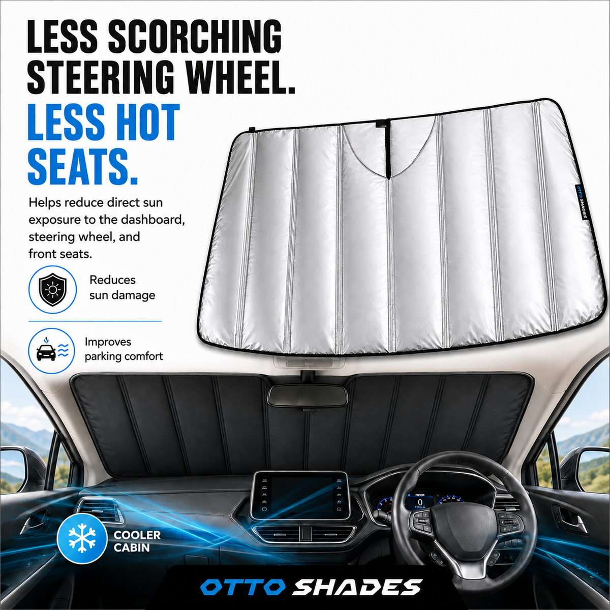 Thick Full-Coverage Custom SunShade with Rigid Support for Ford Everest 20-26