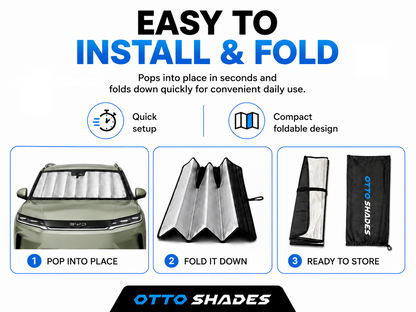 Thick Full-Coverage Custom SunShade with Rigid Support for Ford Everest 20-26