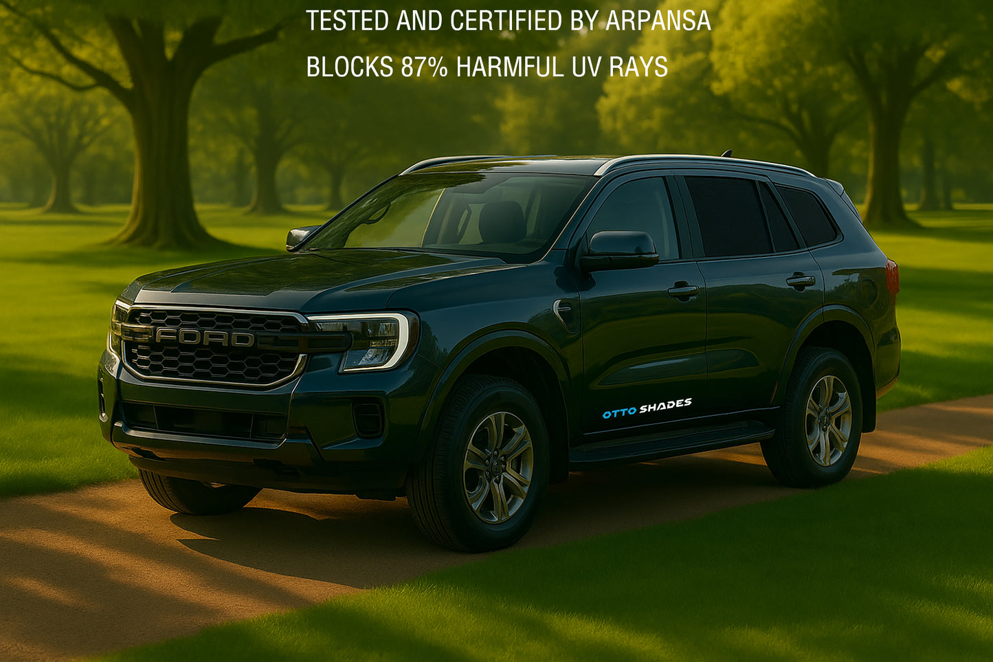 OTTO SHADES Custom Mesh Sunshade for Ford Everest 2022-2025, Rear Side Windows Sun Blind for Baby Protection, UV/Heat Reduction,Privacy Shield