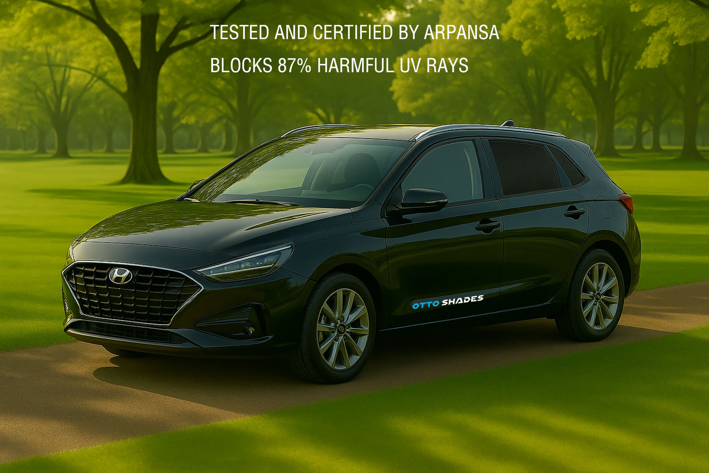 OTTO SHADES Custom Magnetic Mesh Sunshade for Hyundai i30 2018-2025, Side, Rear & Port Windows Sun Blind for Baby Protection