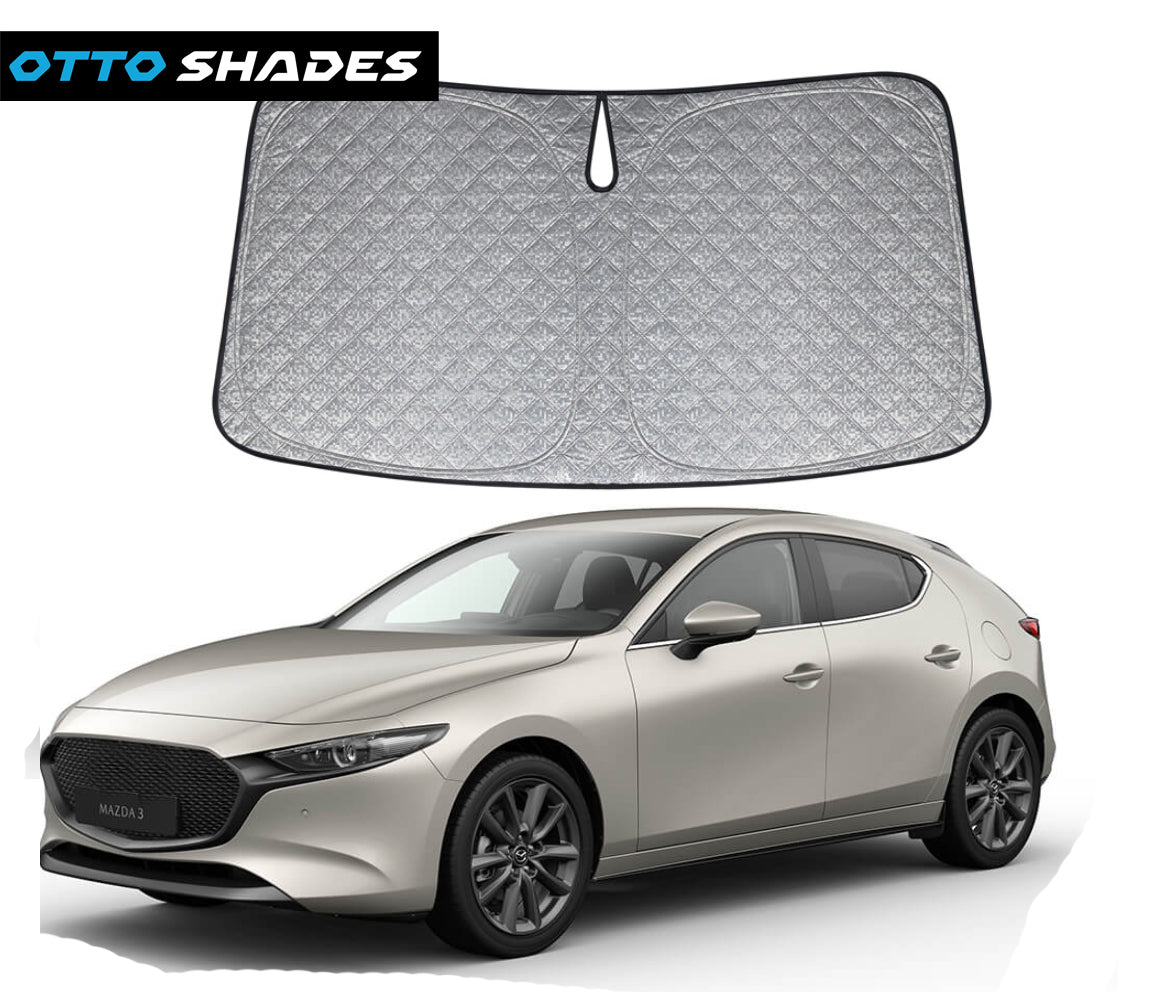 OTTO SHADES Premium WindScreen Sunshade for Mazda Mazda3 2019-2025 Thick 6-Layers Foldable Front Window Sunshade UV Protection Heat Shield Cover