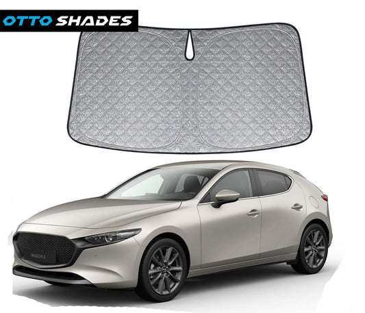 OTTO SHADES Premium WindScreen Sunshade for Mazda Mazda3 2019-2025 Thick 6-Layers Foldable Front Window Sunshade UV Protection Heat Shield Cover