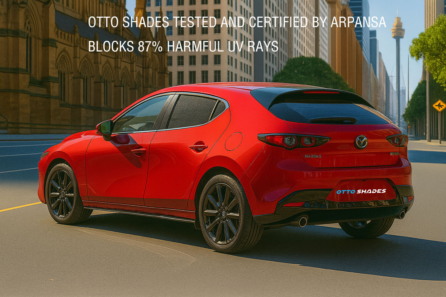 OTTO Shades Custom Magnetic Mesh Sunshade for Mazda 3 2019-2025, Side, Rear & Port Windows Sun Blind for Baby Protection