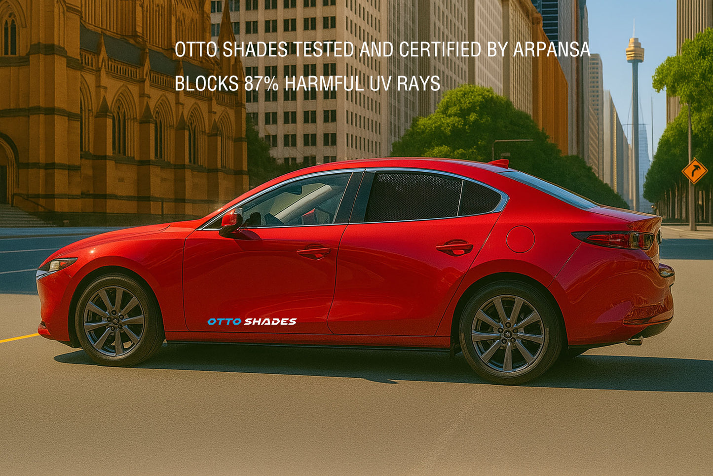 OTTO Shades Custom Magnetic Mesh Sunshade for Mazda 3 2019-2025, Side, Rear & Port Windows Sun Blind for Baby Protection