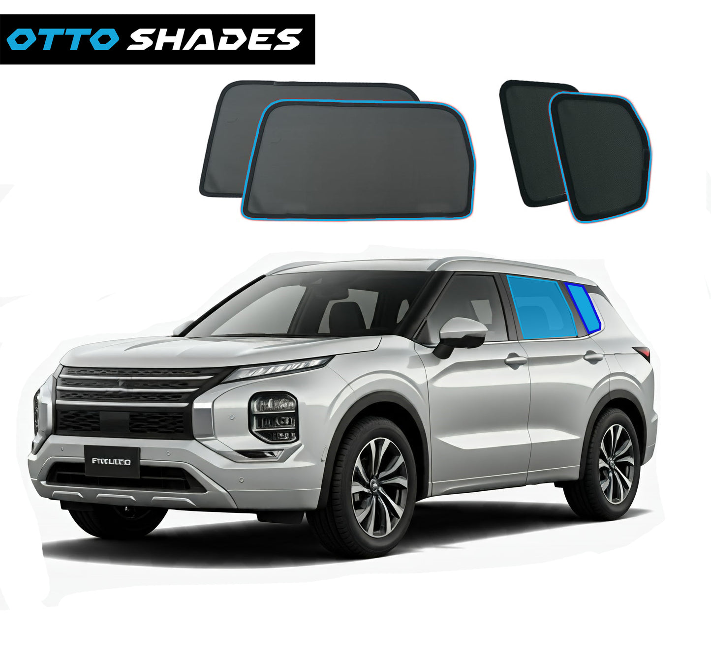 OTTO SHADES Custom Magnetic Mesh Sunshade for Mitsubishi Outlander 2021-25, Side Windows Sun Blind for Baby Protection