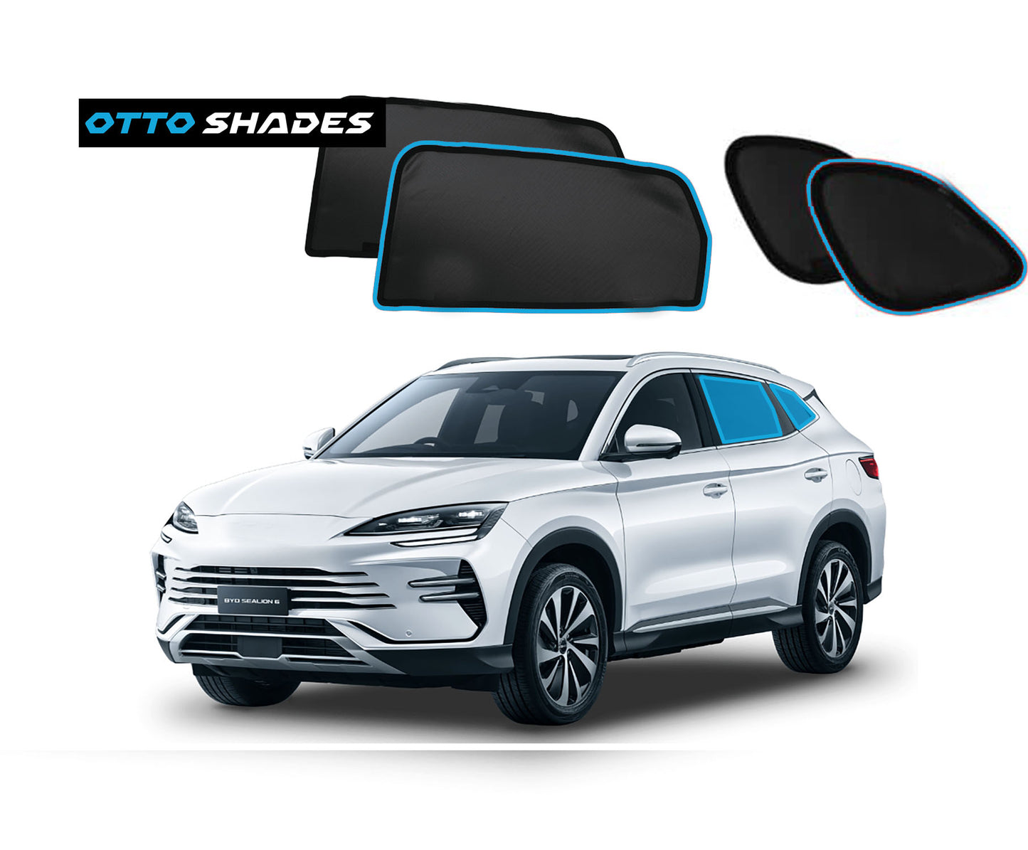 OTTO SHADES Custom Mesh Sunshade for BYD Sealion 6 2024-2025, Rear Side Windows Sun Blind for Baby Protection, UV/Heat Reduction,Privacy Shield