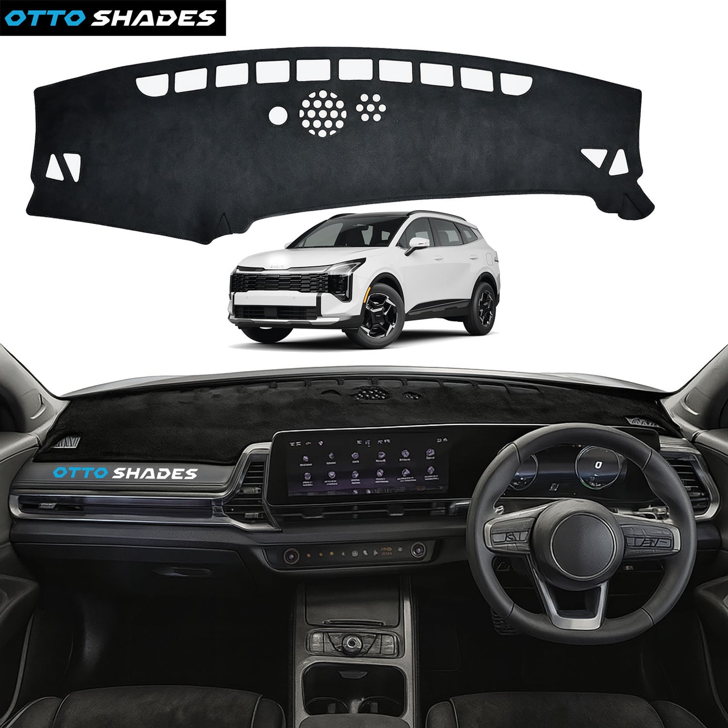 Breathable Suede NonSlip Dash Mat Dashboard Cover for Kia Sportage NQ 5 21-25