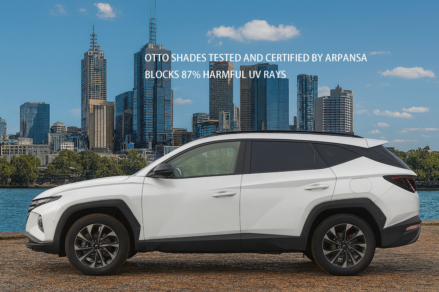 OTTO Shades Custom Magnetic Mesh Sunshade for Hyundai Tucson 2021-2025, Side, Rear & Port Windows Sun Blind for Baby Protection