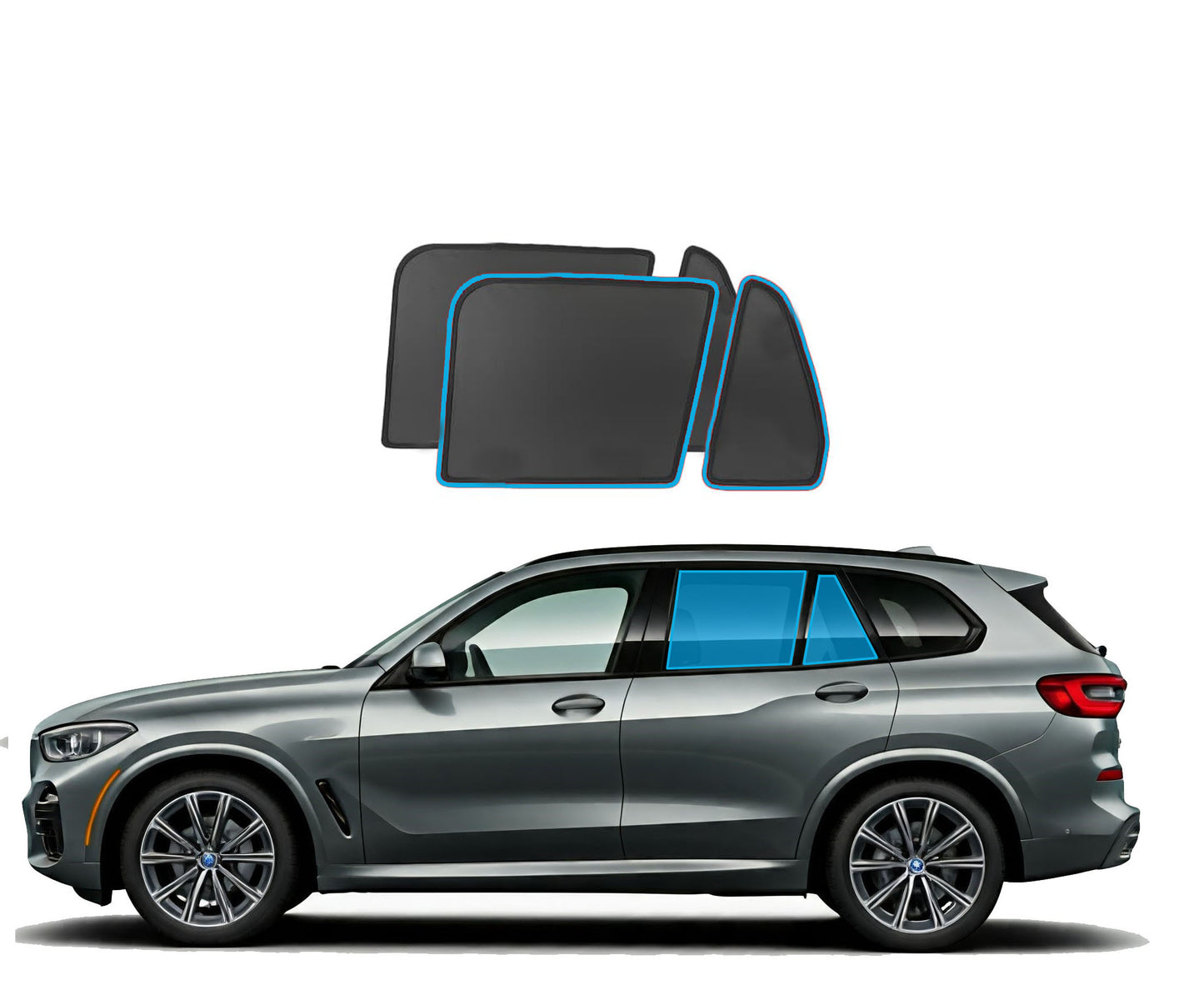 OTTO Shades Custom Magnetic Mesh Sunshade for BMW X5 2019-2025, Side, Rear Windows Sun Blind for Baby Protection