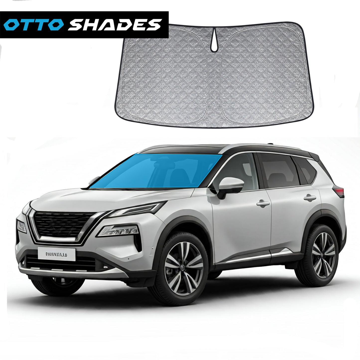 OTTO SHADES Premium WindScreen Sunshade for Nissan X-Trail XTrail T33 2022-2025 Thick 6-Layers Foldable Front Window Sunshade UV Protection Heat Shield Cover